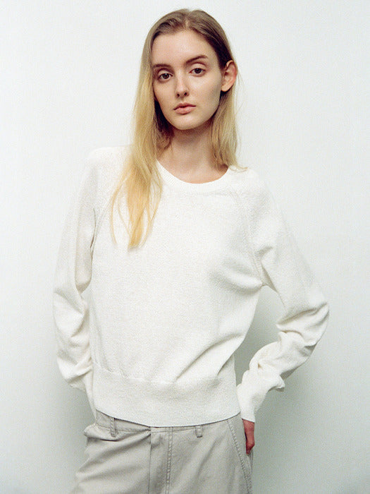 Facade Pattern Raglan Pullover Knitwear ivory