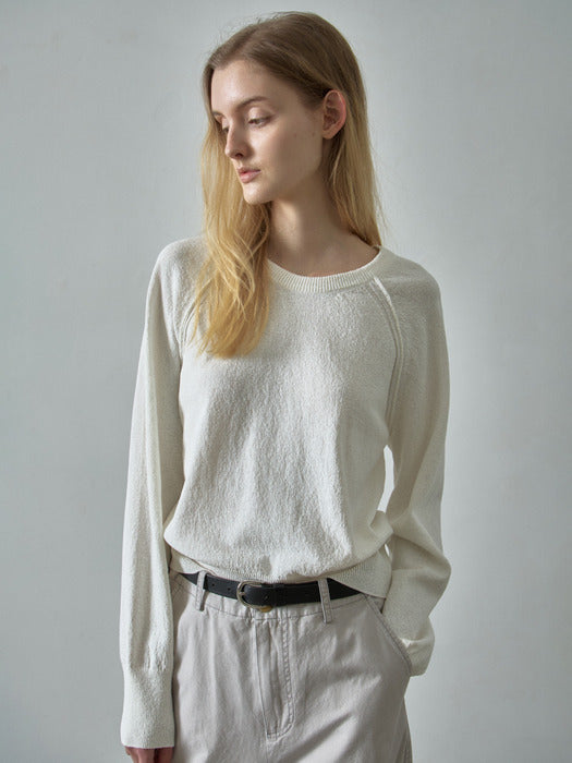 Facade Pattern Raglan Pullover Knitwear ivory