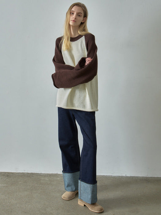 Facade Pattern Classic Raglan Knitwear brown