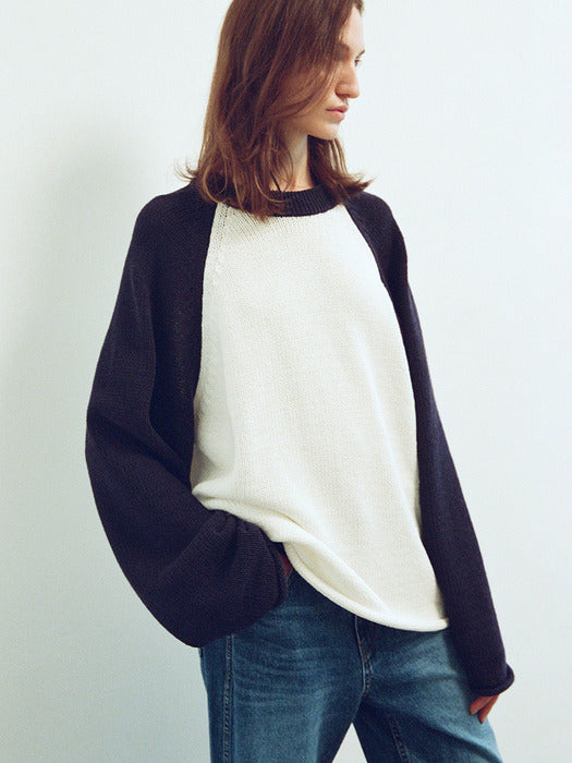 Facade Pattern Classic Raglan Knitwear navy