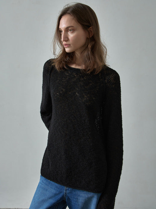 Facade Pattern Knitwear - black
