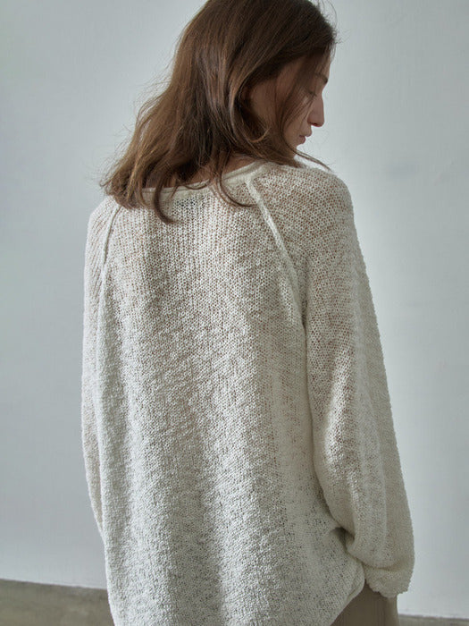 [facade pattern] 코튼 보트넥 Knitwear_ivory