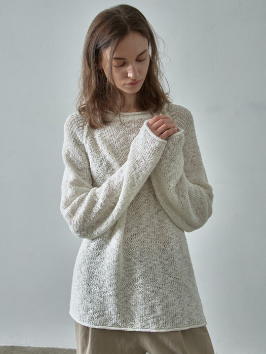 [facade pattern] 코튼 보트넥 Knitwear_ivory