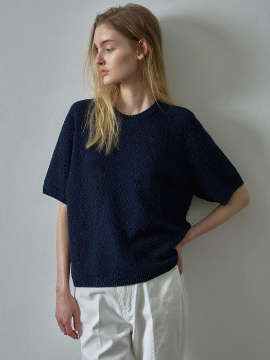 Facade Pattern Paper Texture Knitwear navy