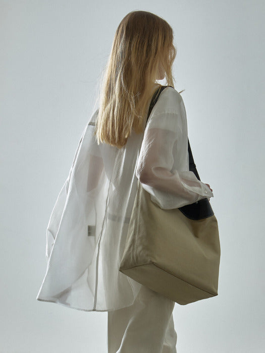 Facade Pattern Boyfit Sheer Shirt white