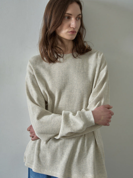 [facade pattern] Textured Long Sleeve T-shirt_4color