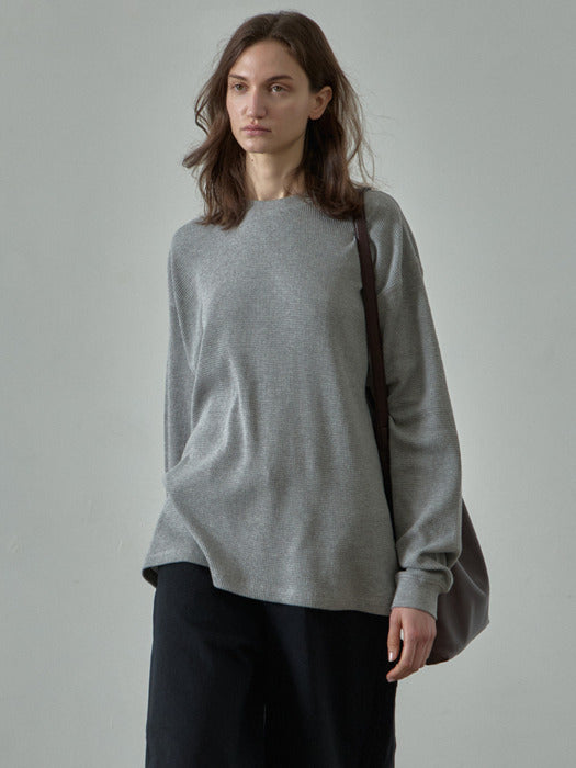 [facade pattern] Textured Long Sleeve T-shirt_4color