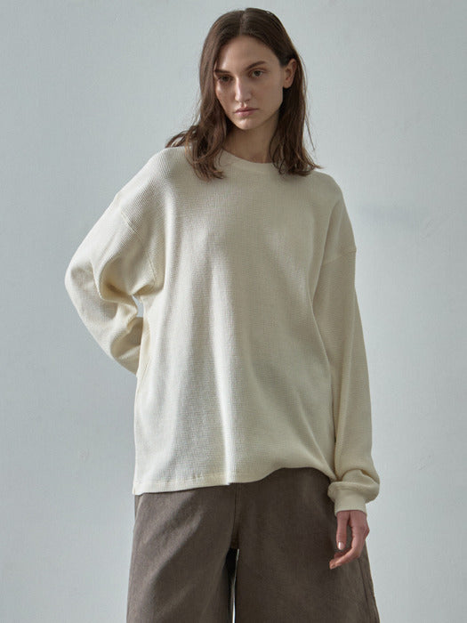[facade pattern] Textured Long Sleeve T-shirt_4color