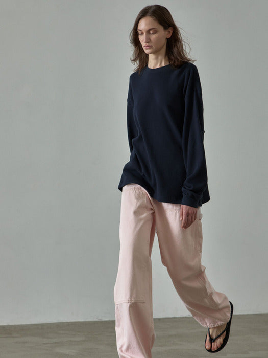 [facade pattern] Textured Long Sleeve T-shirt_4color