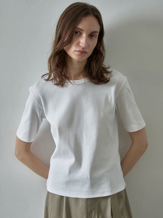 Facade Pattern Ribbed Slim T-shirt