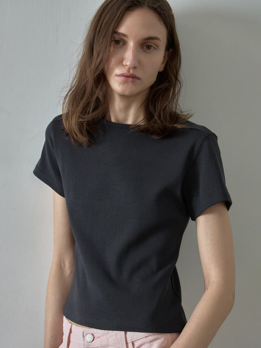 [facade pattern] Cotton Fitted T-shirt_5color