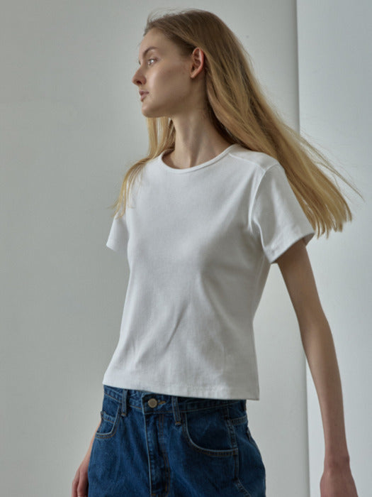[facade pattern] Cotton Fitted T-shirt_5color
