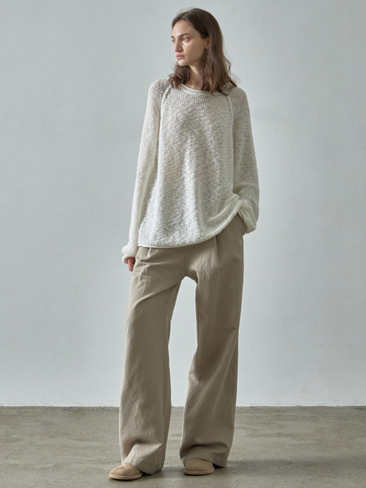 Facade Pattern Linen Double Pocket Pants olive beige