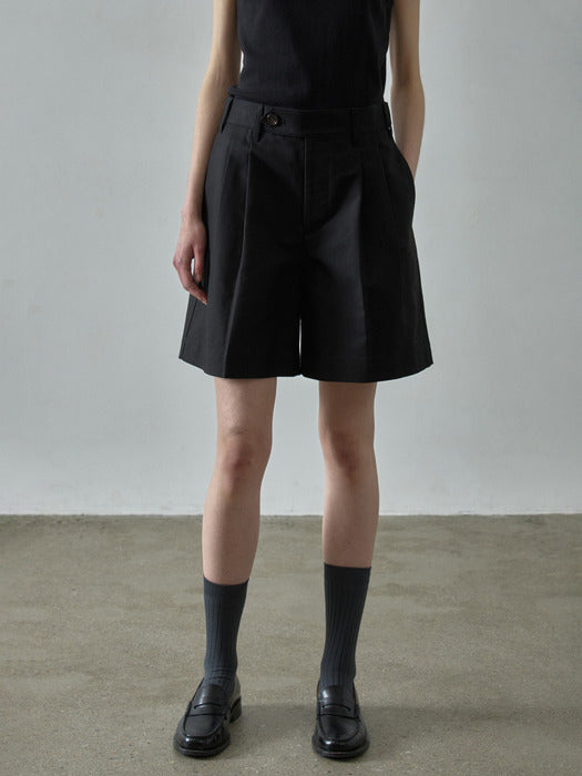 [facade pattern] Cotton Utility Shorts - Black