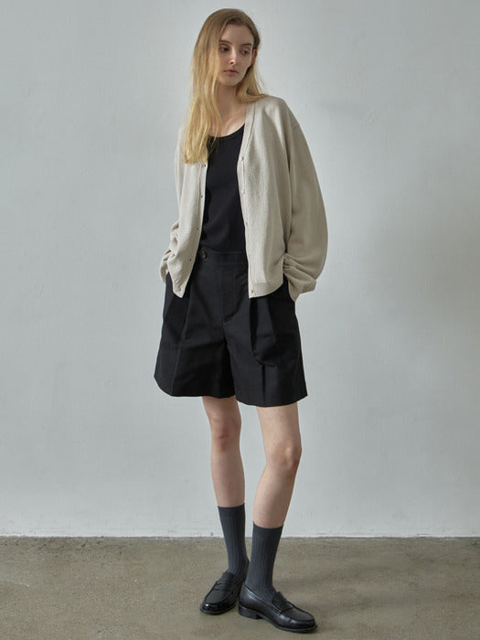 Facade Pattern Cotton Utility Shorts black