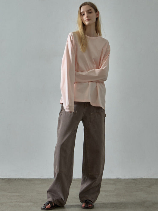 Facade Pattern Cotton Work Pants vintage brown