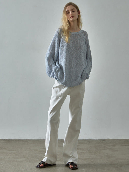 Facade Pattern Bootcut Denim clean white