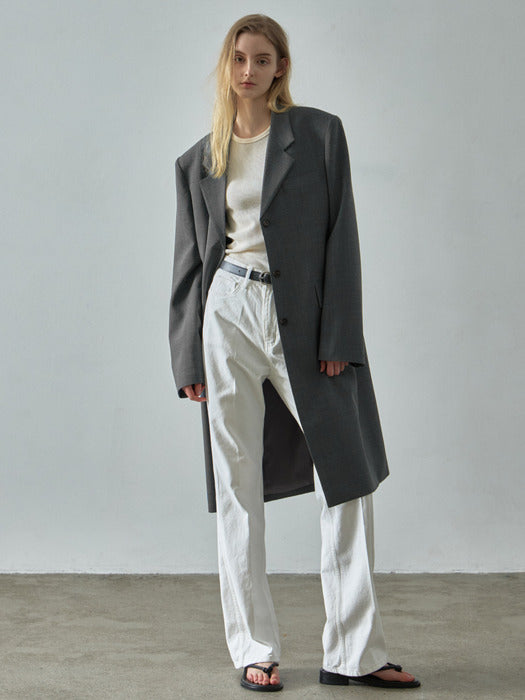 Facade Pattern Bootcut Denim clean white