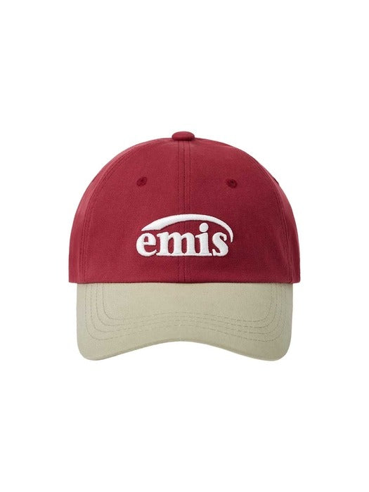 Emis New Logo Mix Ball Cap(Renewal)-Beige/Red