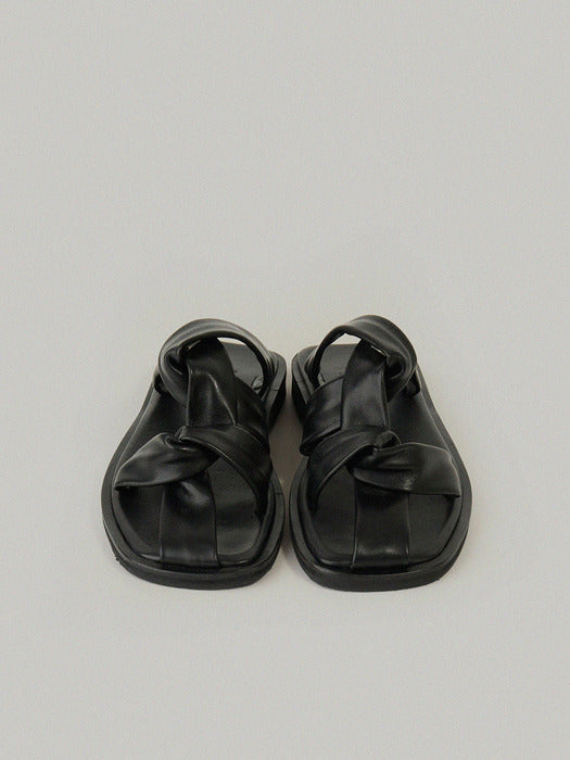 Facade Pattern Weave Sandals black
