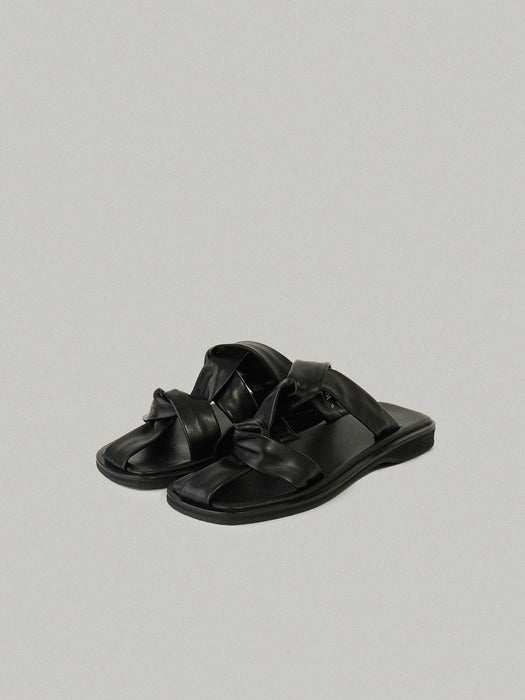Facade Pattern Weave Sandals black