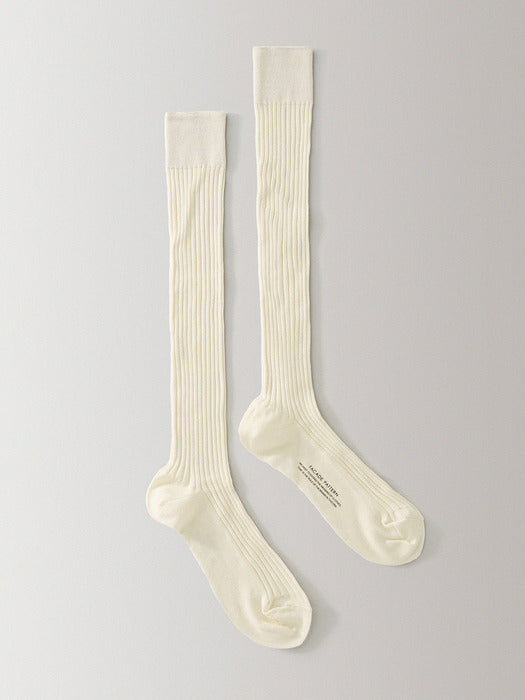 [facade pattern] Facade Silket Cotton Knee Socks_4color