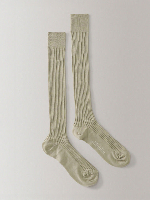 [facade pattern] Facade Silket Cotton Knee Socks_4color