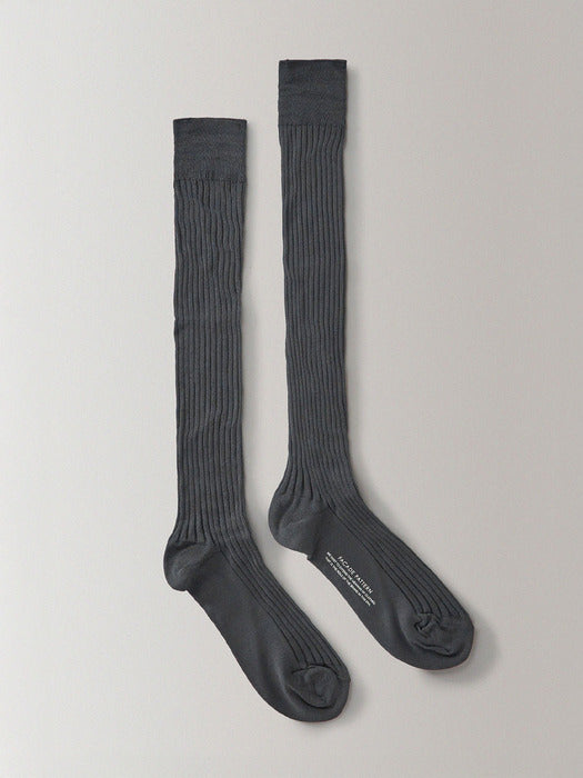 [facade pattern] Facade Silket Cotton Knee Socks_4color