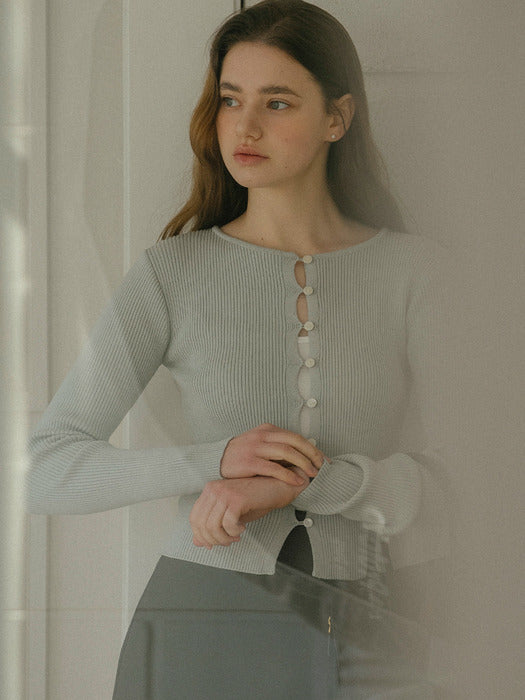 [TILLIDIE] Lily sweet button round cardigan_Mint