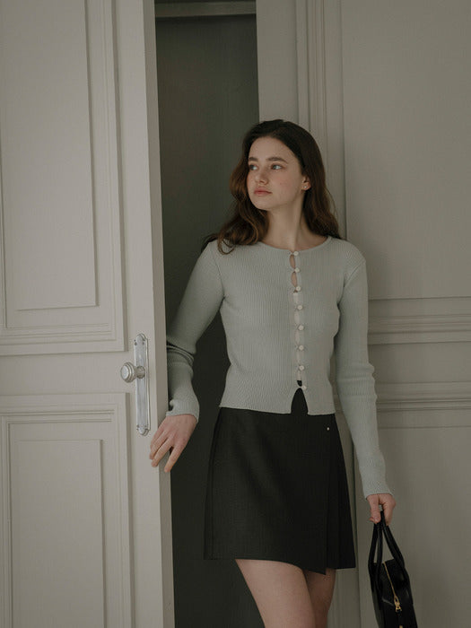 [TILLIDIE] Lily sweet button round cardigan_Mint