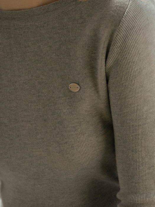[TILLIDIE] Minimal line slim knit_Gray