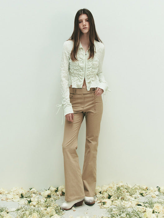 Raive Belted Stripe Bootscut Pants