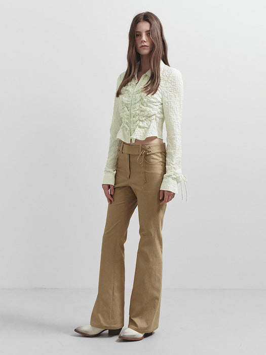 Raive Belted Stripe Bootscut Pants