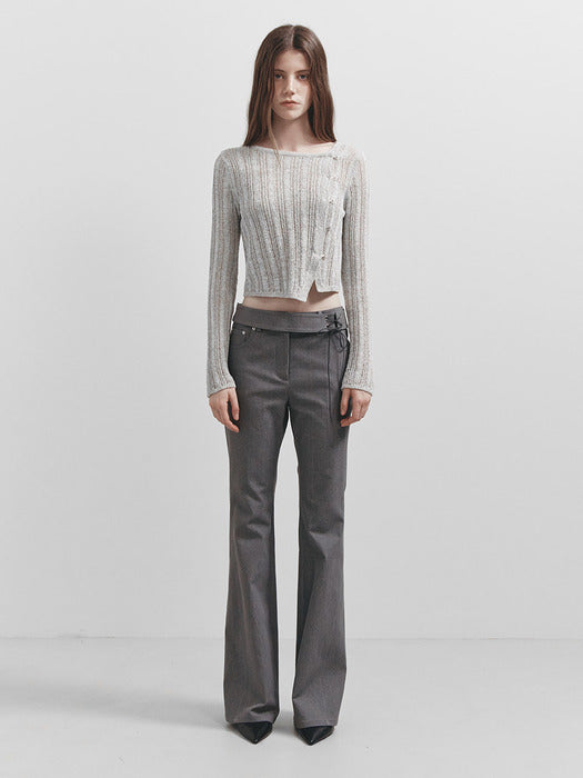 Raive Belted Stripe Bootscut Pants