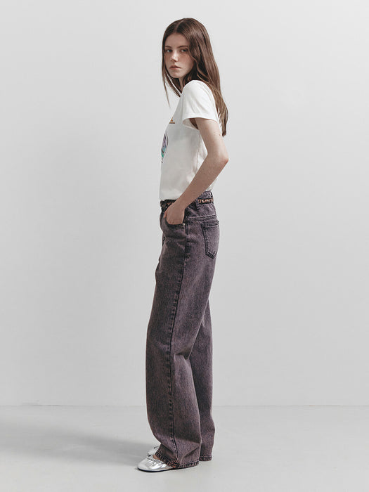 Raive Purple Colored Denim Pants in Purple