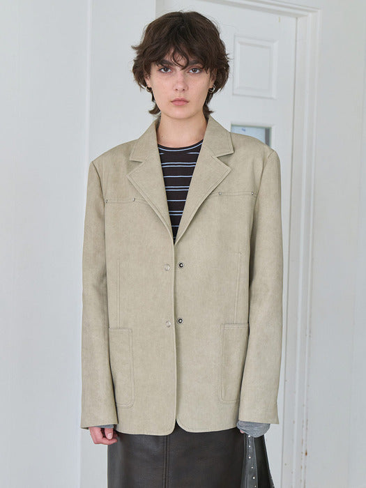 [raive] Washing Cotton Half Jacket VW5SJ073_2color