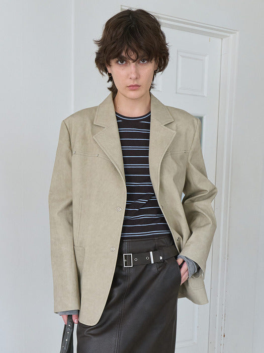 [raive] Washing Cotton Half Jacket VW5SJ073_2color