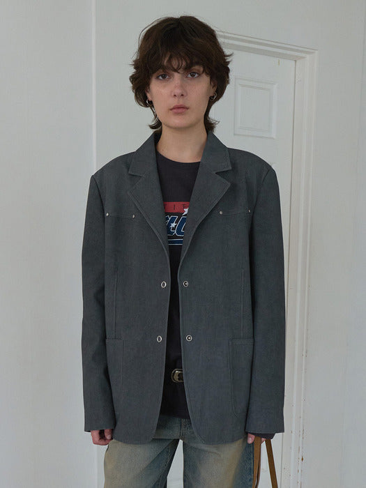 [raive] Washing Cotton Half Jacket VW5SJ073_2color