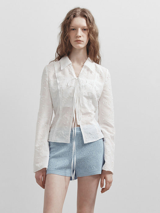 Raive Flower Ribbon Blouse