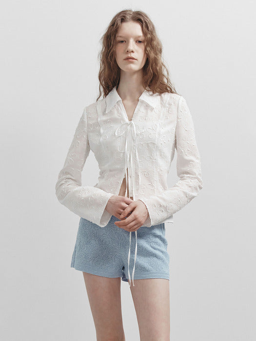 Raive Flower Ribbon Blouse