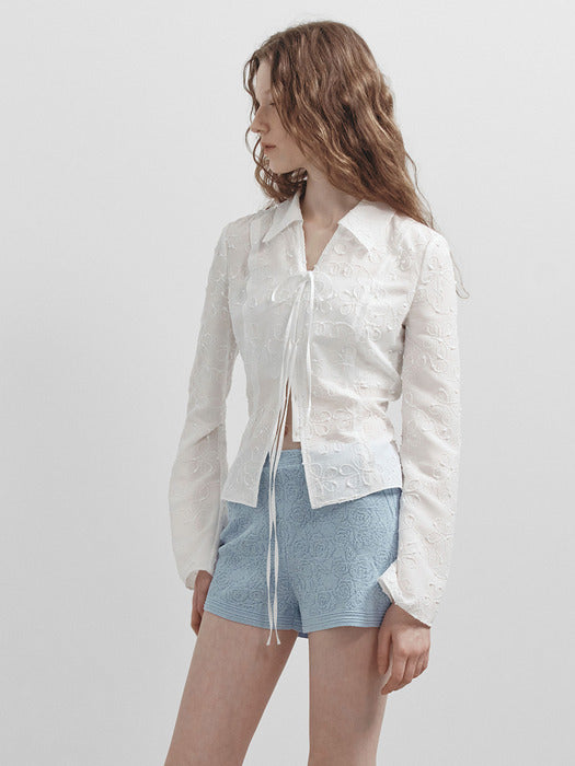 Raive Flower Ribbon Blouse