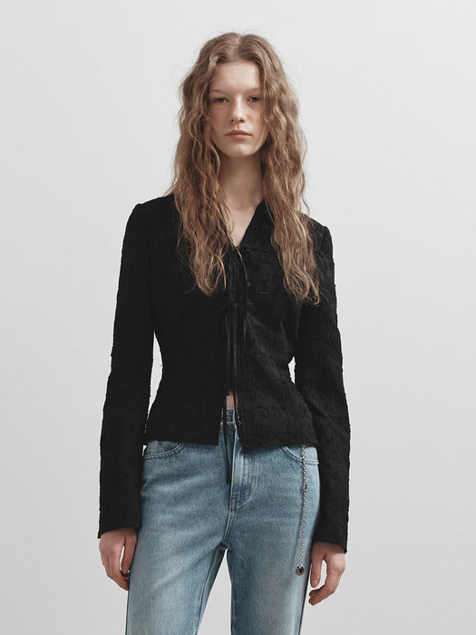 Raive Flower Ribbon Blouse