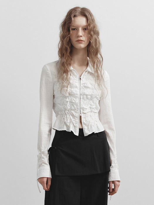 Raive Shirring Texture Blouse