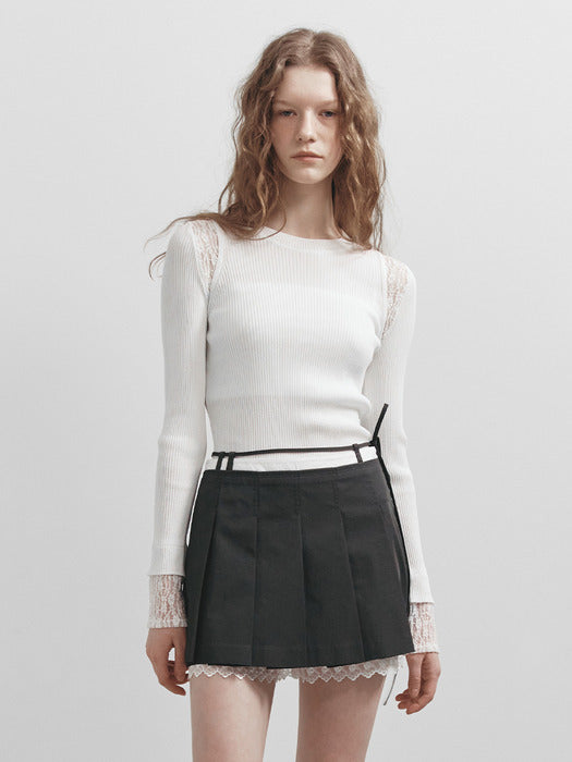 [raive] Lace Detail Knit VK5SP112_2color