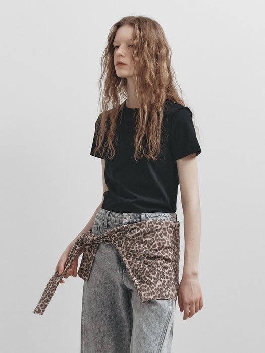 [raive] Print Crop Knit Cardigan in Leopard VK5SD101-AL