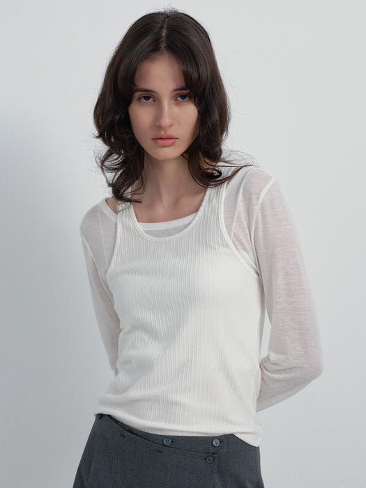 Raive (Color Added) Layered Two-way Top Set