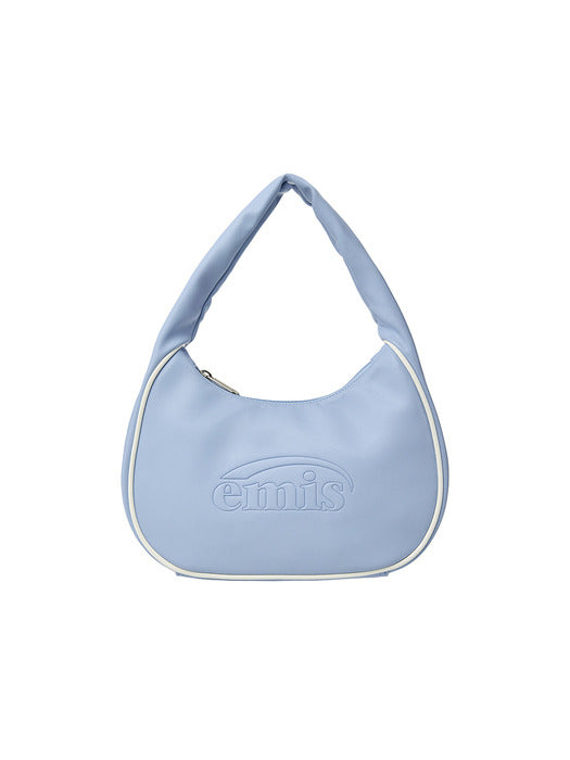 [emis] EMBOSSED LOGO HOBO BAG-SKY BLUE