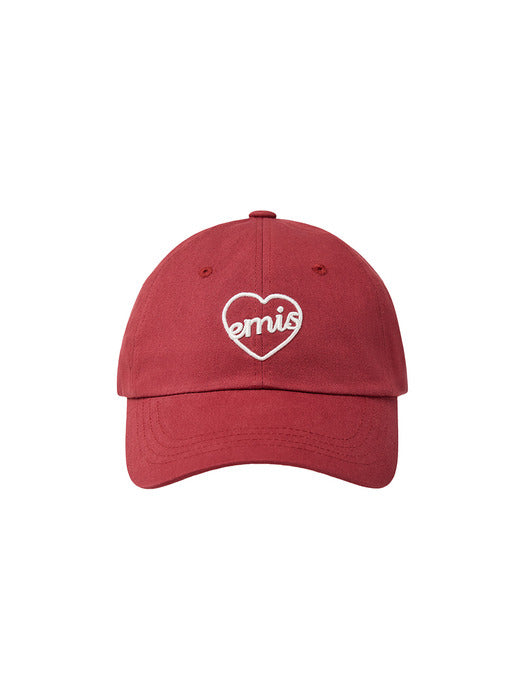 Emis Heart Ball Cap-Red