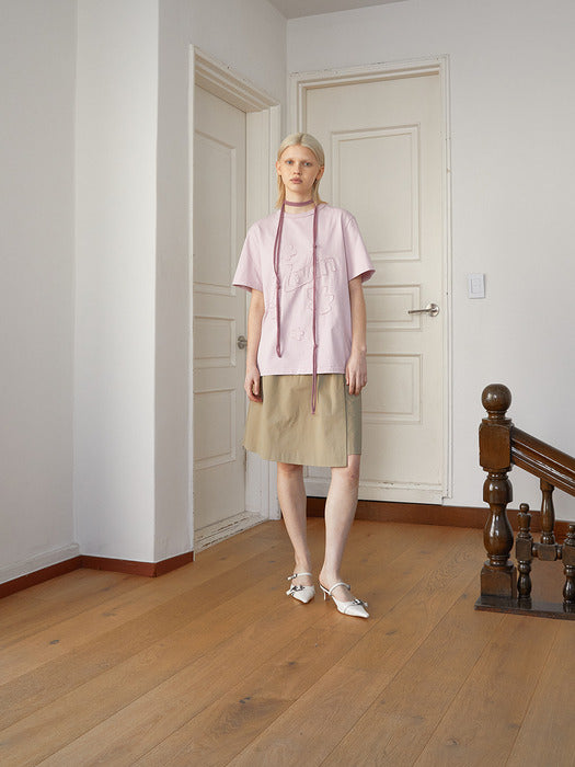BERMUDA WRAP SKIRT PANTS IN BEIGE