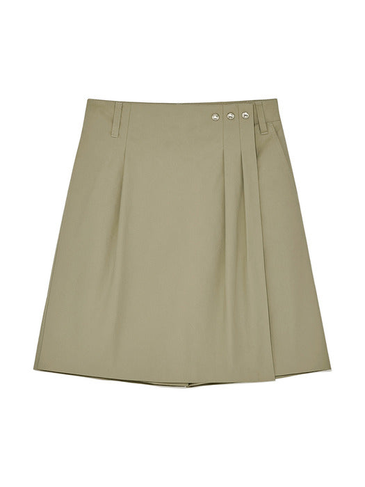 BERMUDA WRAP SKIRT PANTS IN BEIGE